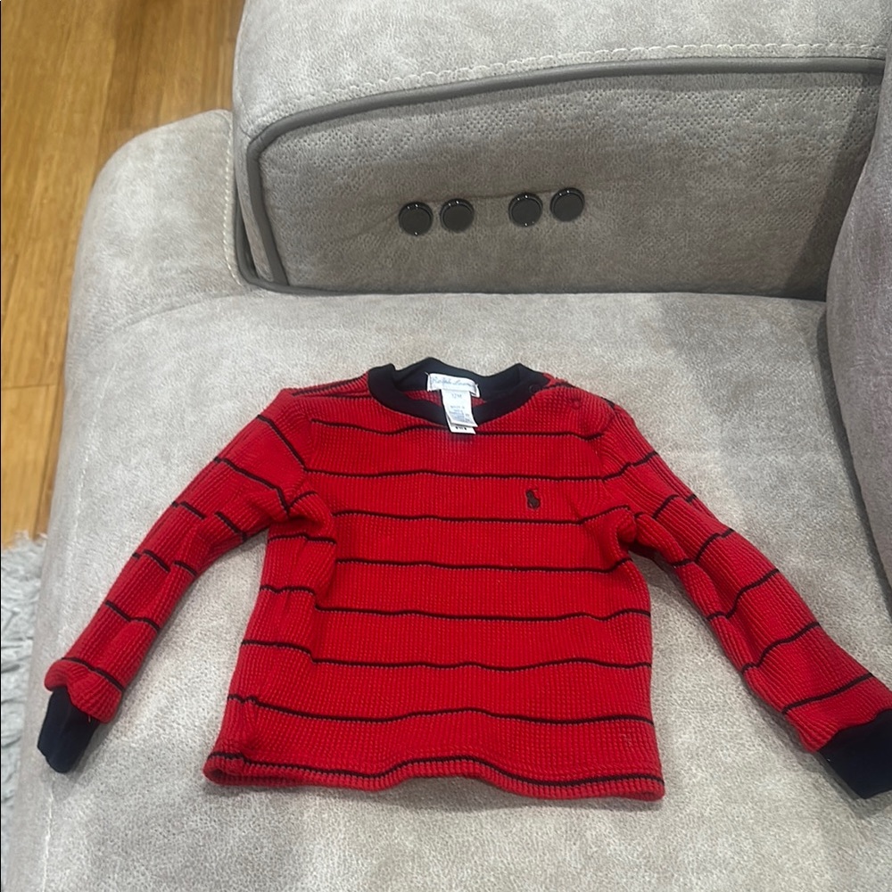 Ralph Lauren Red and Blue Long Sleeve Tee